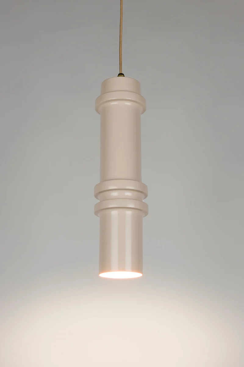 Pendelleuchte Duct L in Pink, Hängelampe aus Eisen fürs Esszimmer