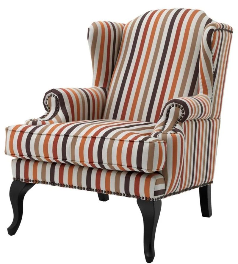 Casa Padrino Sessel mehrfarbig mit schwarzen Beinen 81 x 104 x H. 104 cm - Luxus Kollektion