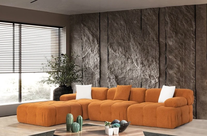 Casa Padrino Luxus Wohnzimmer Sofa Braun 300 x 200 x H. 70 cm - Modulares 4 Teiliges Ecksofa - Hotel Sofa - Wohnzimmer Möbel - Hotel Möbel - Luxus Möbel