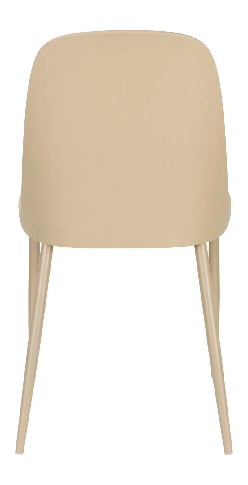 Esszimmerstuhl Pip im 2er-Set, Beige mit durchgefärbtem Metallgestell