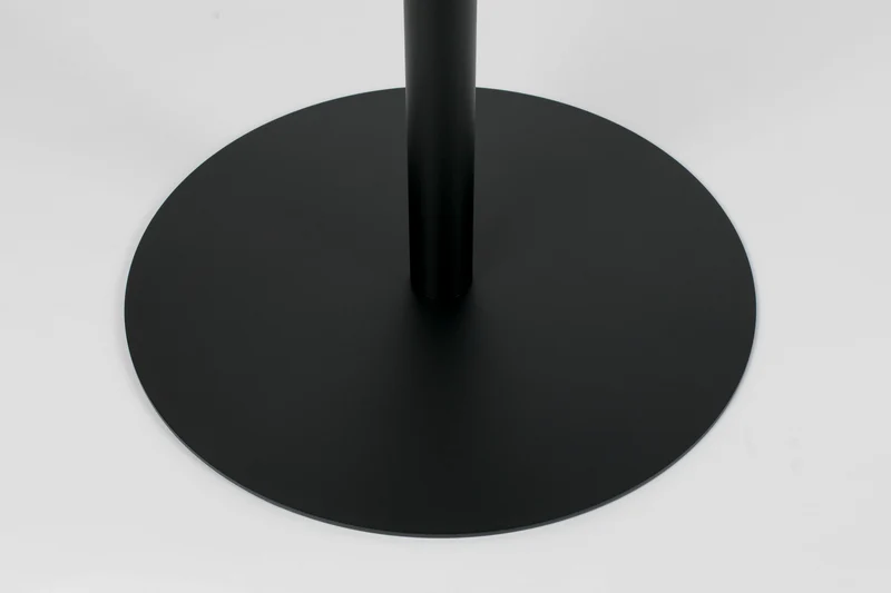 Bistrotisch Snow Black von Zuiver, runder Tisch aus Stahl, Schwarz