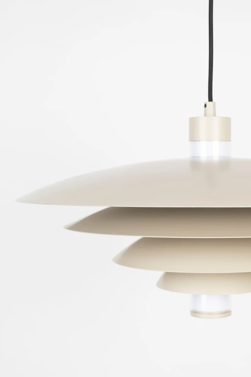 Pendelleuchte Cole von Zuiver in Beige mit Eisen-Gestell, E27-Fassung