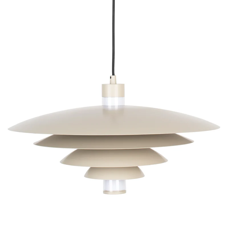 Pendelleuchte Cole von Zuiver in Beige mit Eisen-Gestell, E27-Fassung