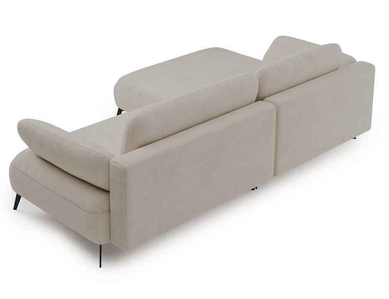 Ecksofa mit Schlaffunktion Avolla, L-förmig, linksseitig, mit Stauraum, beige, hydrophobes Chenille