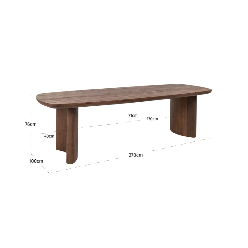 Esstisch Baldwin 270 cm Mangoholz spicebrown | Richmond Design