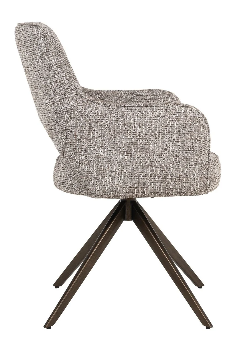 Esszimmerstuhl Ginerva Earth Tweed mit Drehgestell und Armlehnen