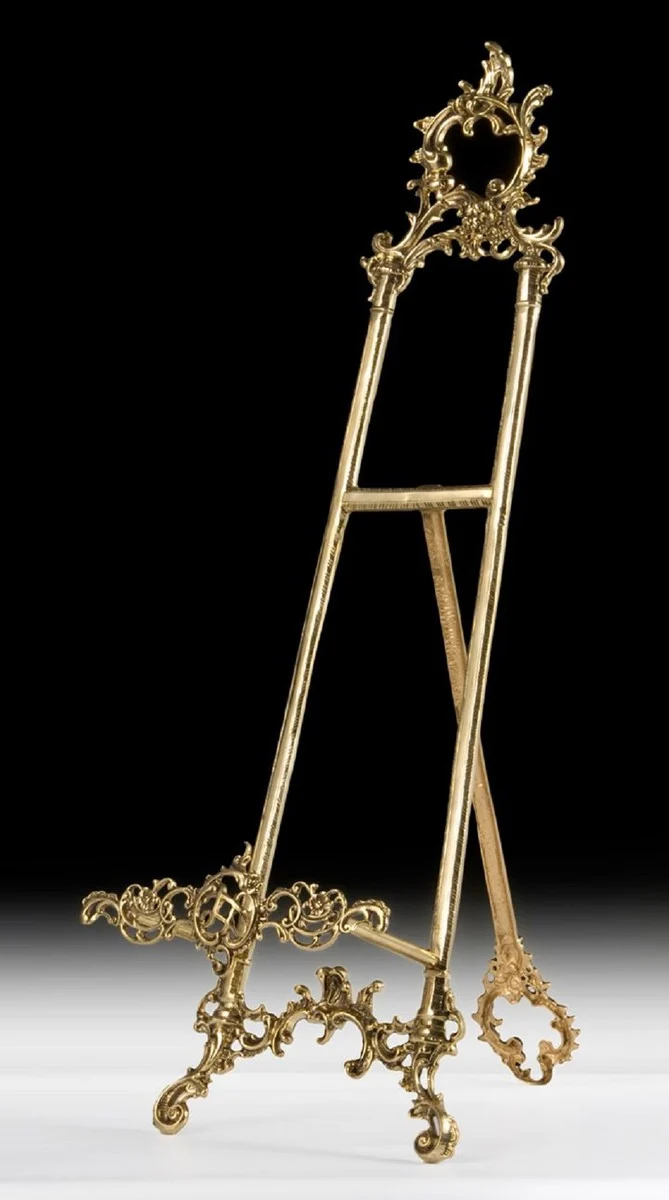 Casa Padrino Luxus Barock Spiegelhalter Gold 36 x H. 110 cm - Prunkvoller Barockstil Bronze Spiegelständer - Barock Deko Accessoires - Barock Interior - Barock Möbel