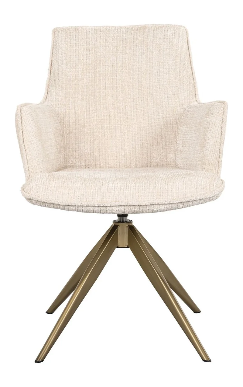 Esszimmerstuhl Dakota Niagara Beige mit Armlehne & Drehfunktion