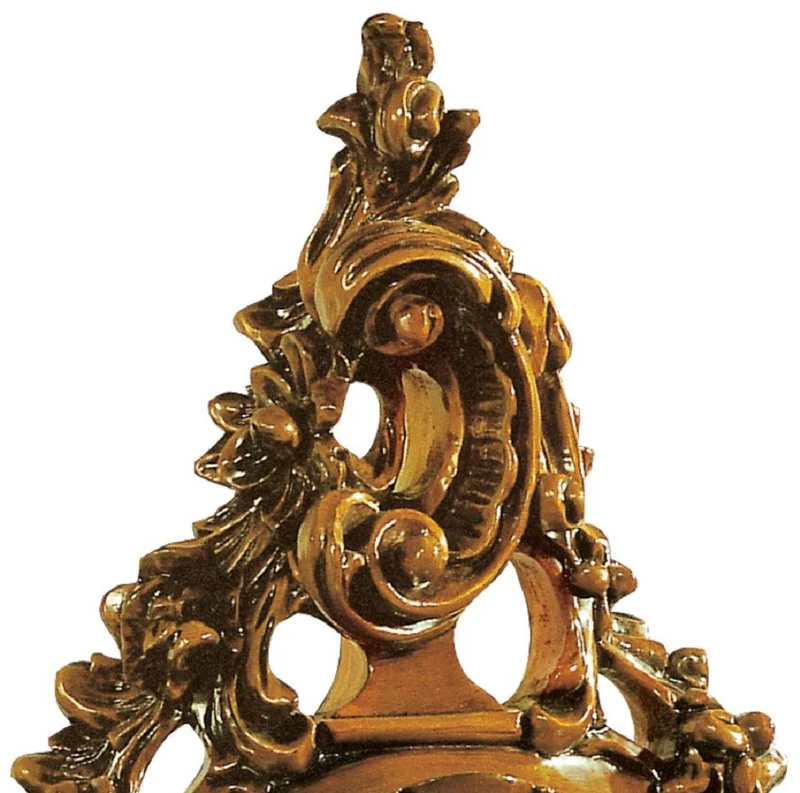Casa Padrino Luxus Barock Tischuhr Braun / Gold - Prunkvolle Barockstil Uhr - Handgeschnitzte Barock Schreibtischuhr - Luxus Qualität - Made in Italy