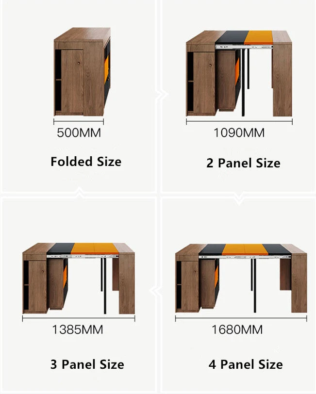2021 Neues Design Platzsparender erweiterbarer Esstisch mit Aufbewahrungsschrank