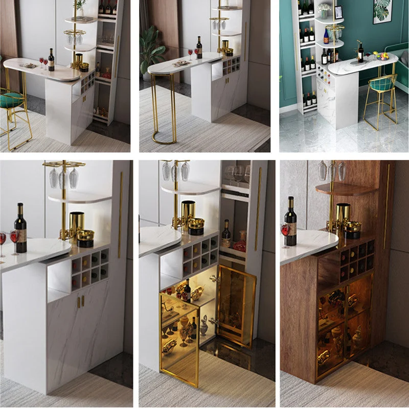2021 neues Design Modern Light Luxury Rotating Wine Bar Table mit Kabinett