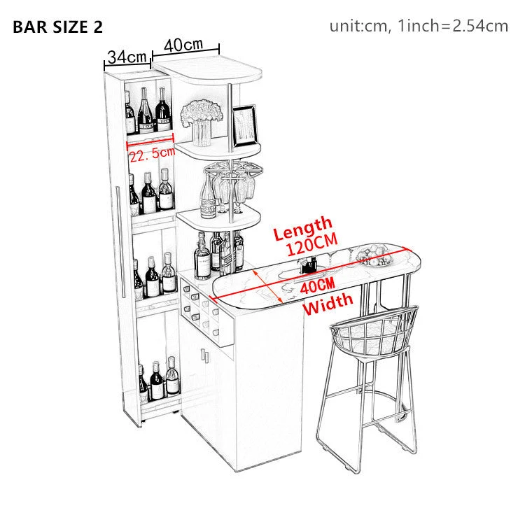 2021 neues Design Modern Light Luxury Rotating Wine Bar Table mit Kabinett