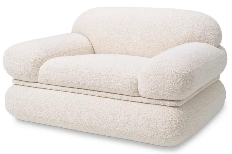 Casa Padrino Luxus Sessel Creme 124 x 91 x H. 73 cm - Wohnzimmer Sessel - Hotel Sessel - Wohnzimmer Möbel - Luxus Möbel - Wohnzimmer Einrichtung - Luxus Einrichtung - Möbel Luxus