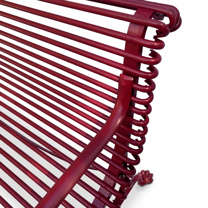 Casa Padrino Jugendstil Gartenbank Dunkelrot 120 cm - Barock & Jugendstil Garten Möbel