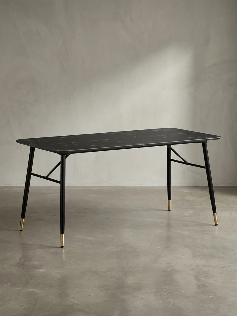 Esstisch Marmoroptik Metall Rechteckig Modern Klein