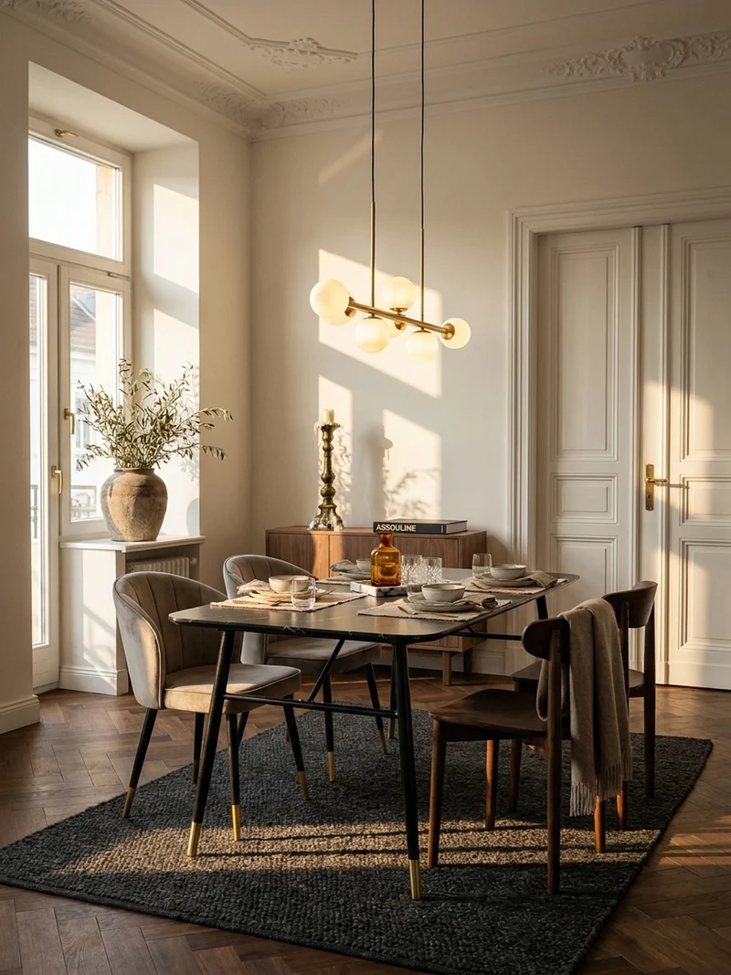 Esstisch Marmoroptik Metall Rechteckig Modern Klein