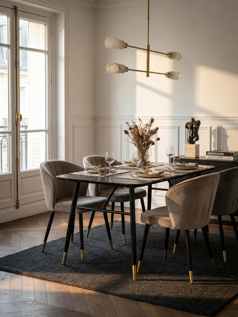 Esstisch Marmoroptik Metall Rechteckig Modern Klein