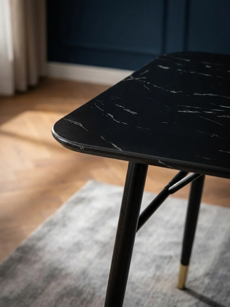 Esstisch Marmoroptik Metall Rechteckig Modern Klein