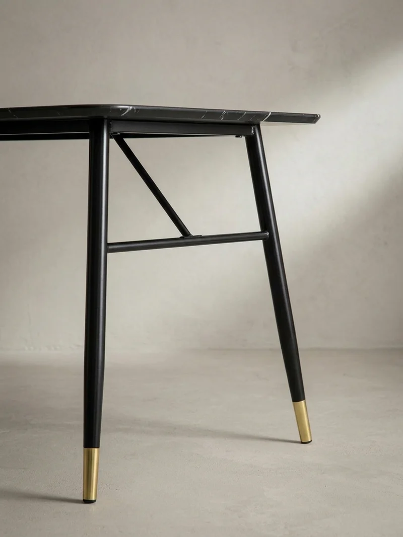 Esstisch Marmoroptik Metall Rechteckig Modern Klein