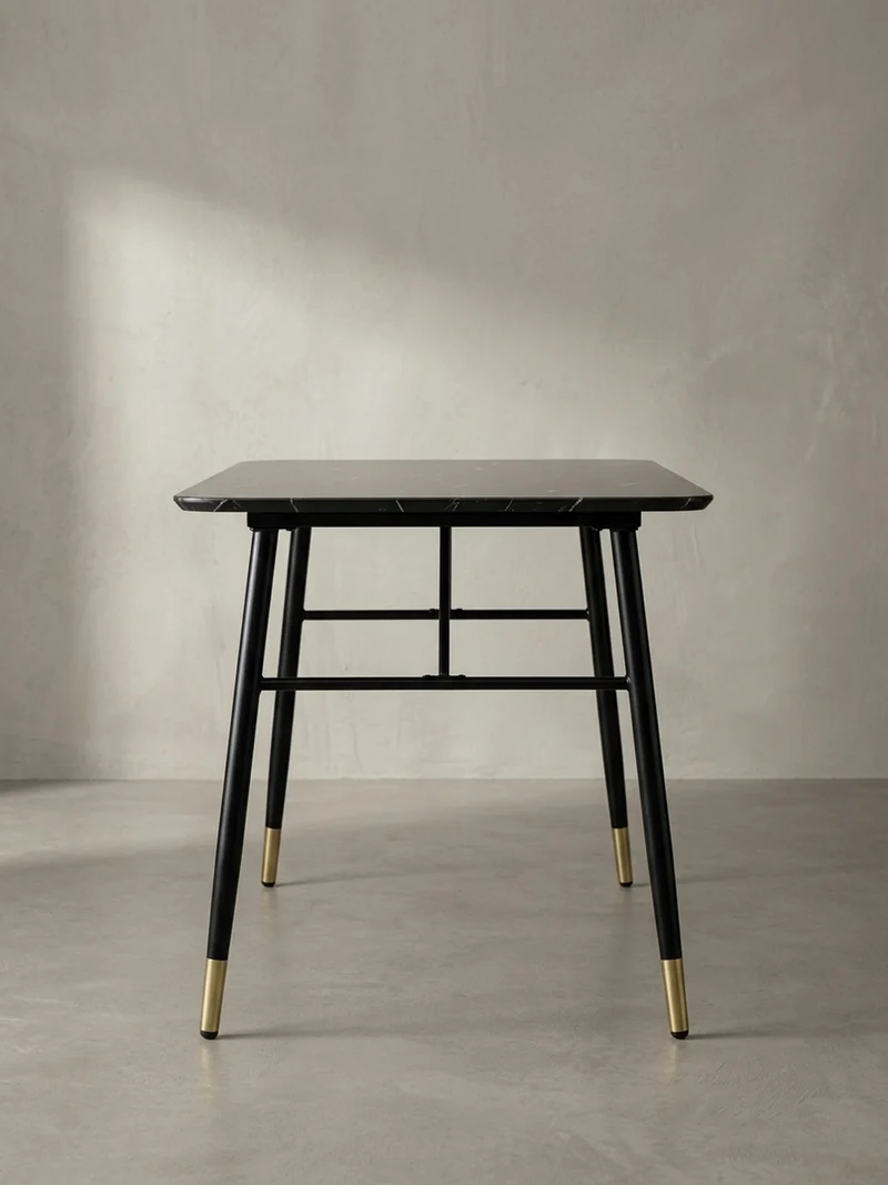 Esstisch Marmoroptik Metall Rechteckig Modern Klein