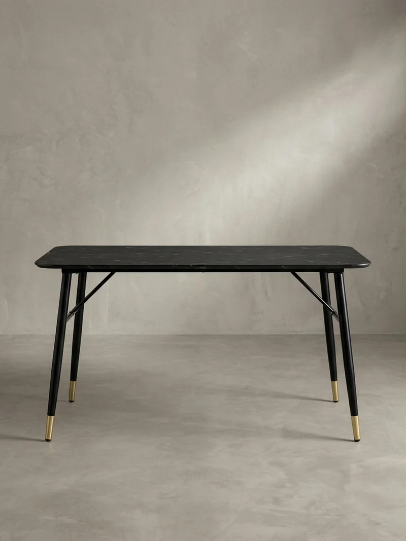Esstisch Marmoroptik Metall Rechteckig Modern Klein