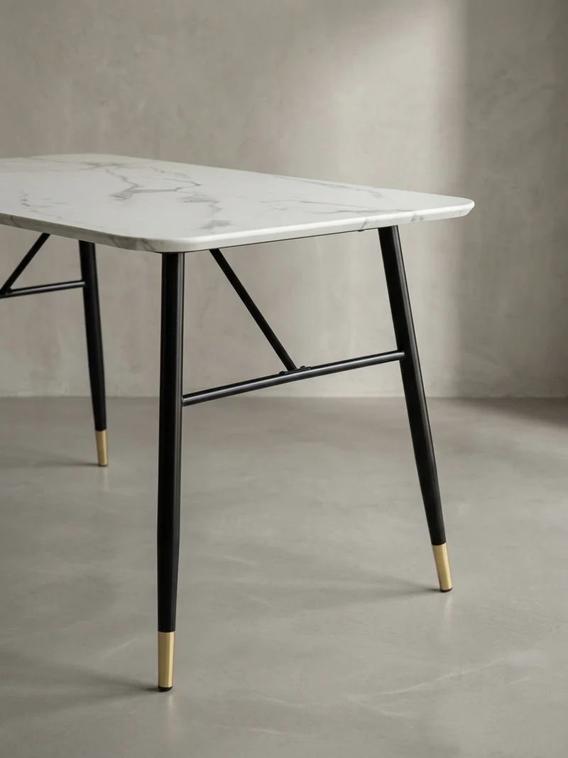 Esstisch Marmoroptik Metall Rechteckig Modern Klein