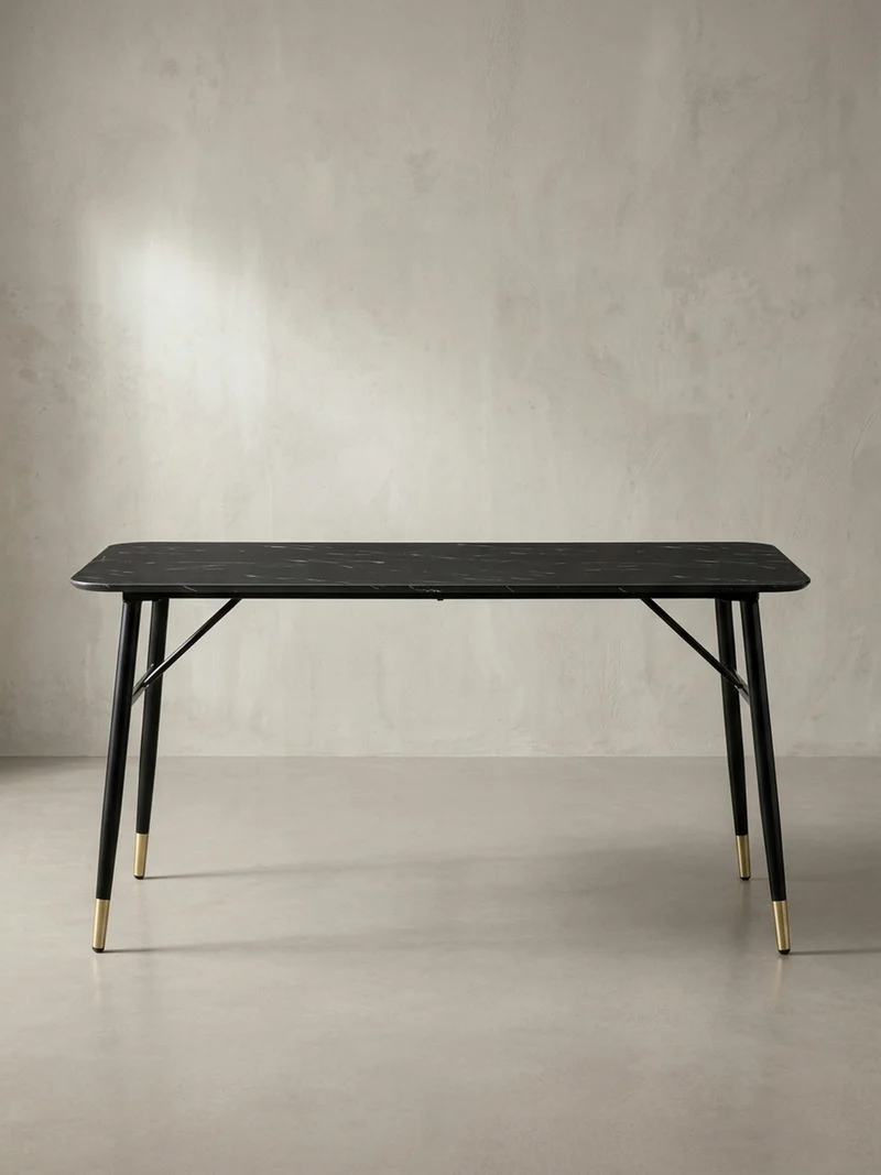 Esstisch Marmoroptik Metall Rechteckig Modern Klein