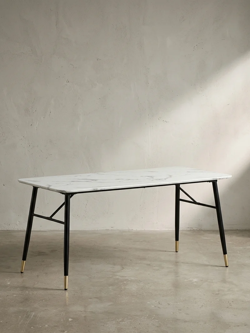 Esstisch Marmoroptik Metall Rechteckig Modern Klein