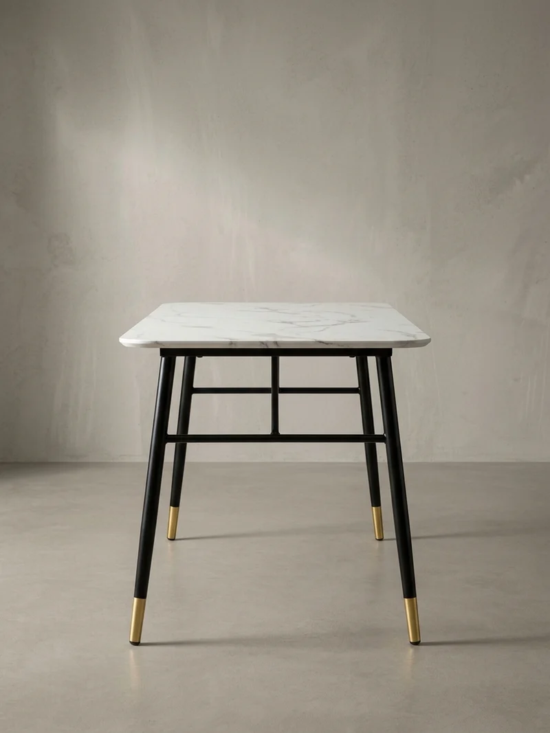 Esstisch Marmoroptik Metall Rechteckig Modern Klein
