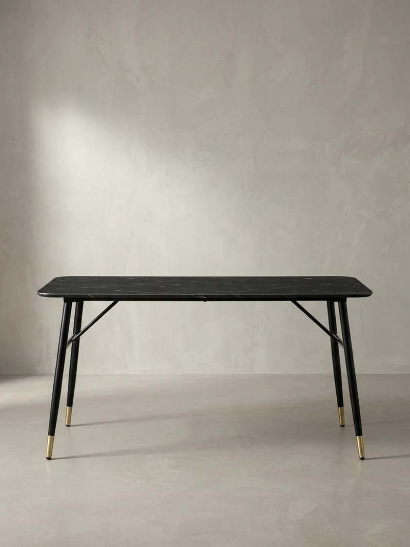 Esstisch Marmoroptik Metall Rechteckig Modern Klein