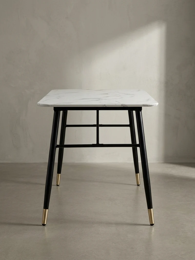 Esstisch Marmoroptik Metall Rechteckig Modern Klein