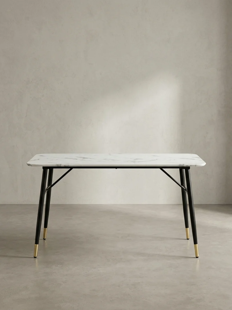 Esstisch Marmoroptik Metall Rechteckig Modern Klein