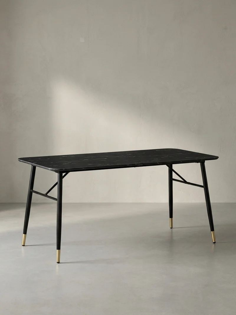 Esstisch Marmoroptik Metall Rechteckig Modern Klein