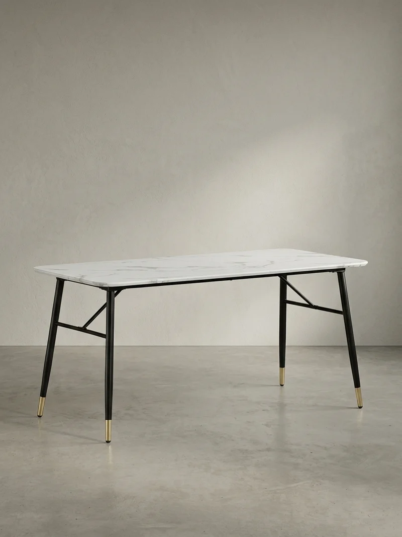 Esstisch Marmoroptik Metall Rechteckig Modern Klein