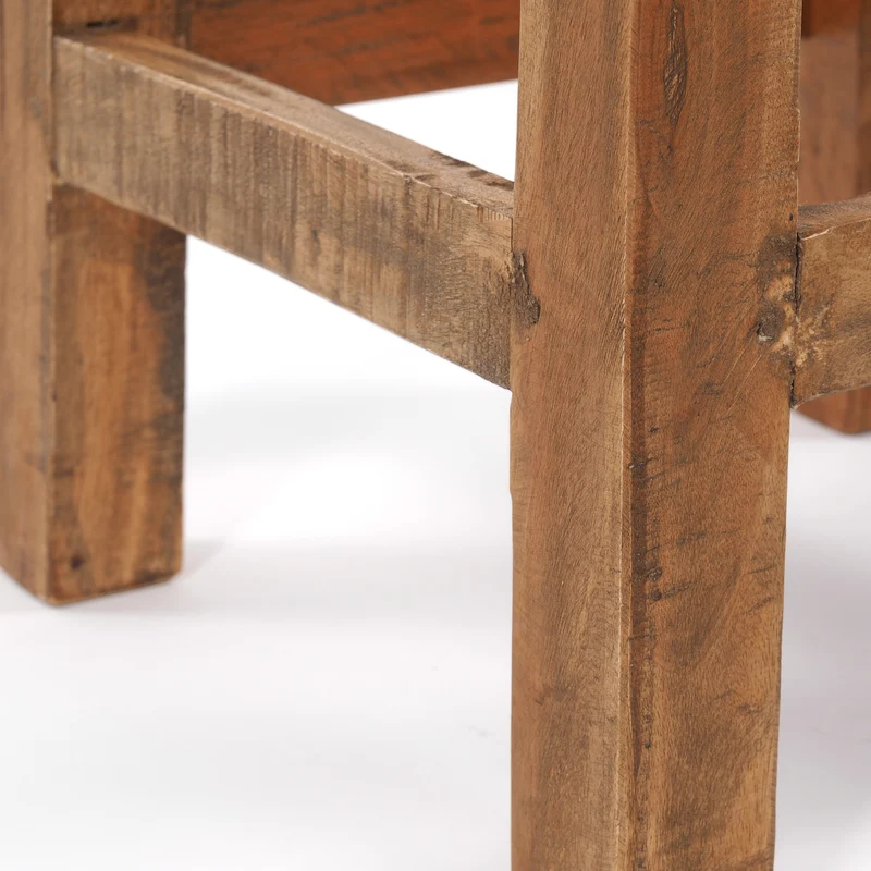 HOLZ HOCKER "MASSIV 48" | Mahagoni, 48x35cm (HxB) | Sitzhocker