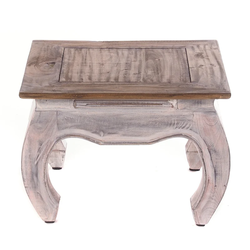 OPIUMTISCH "EAST 50" | 50x50x35cm, Mahagoni | Beistelltisch | Farbe: 05 weiß-natur