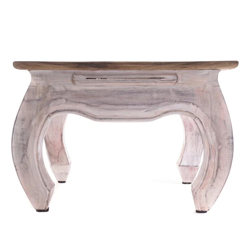 OPIUMTISCH "EAST 50" | 50x50x35cm, Mahagoni | Beistelltisch | Farbe: 05 weiß-natur