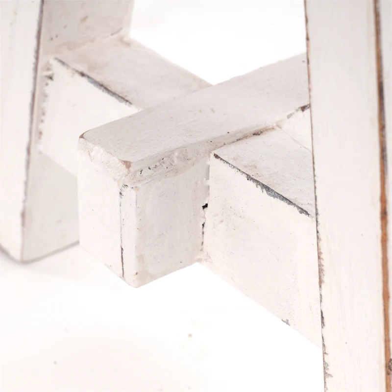 DEKO HOCKER "BERN" | rund, 23,5x20,5 cm (HxB), Mahagoni | Schemel | Farbe: 06 weiß-landhaus