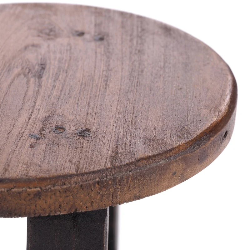 DEKO HOCKER "BERN" | rund, 23,5x20,5 cm (HxB), Mahagoni | Schemel | Farbe: 04 schwarz-natur