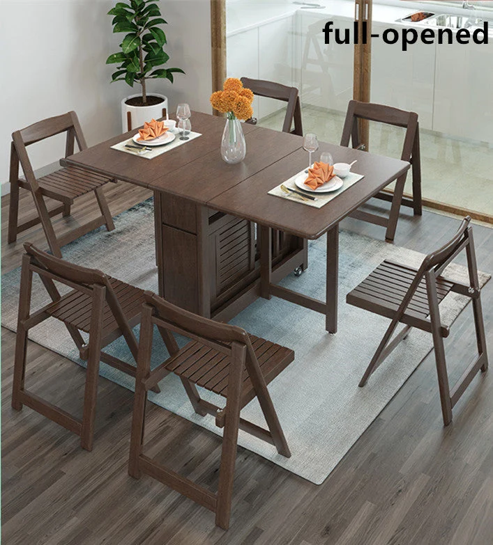 Klappbarer Drop Leaf Esstisch mit klappbaren Stühlen Set 5-teilig