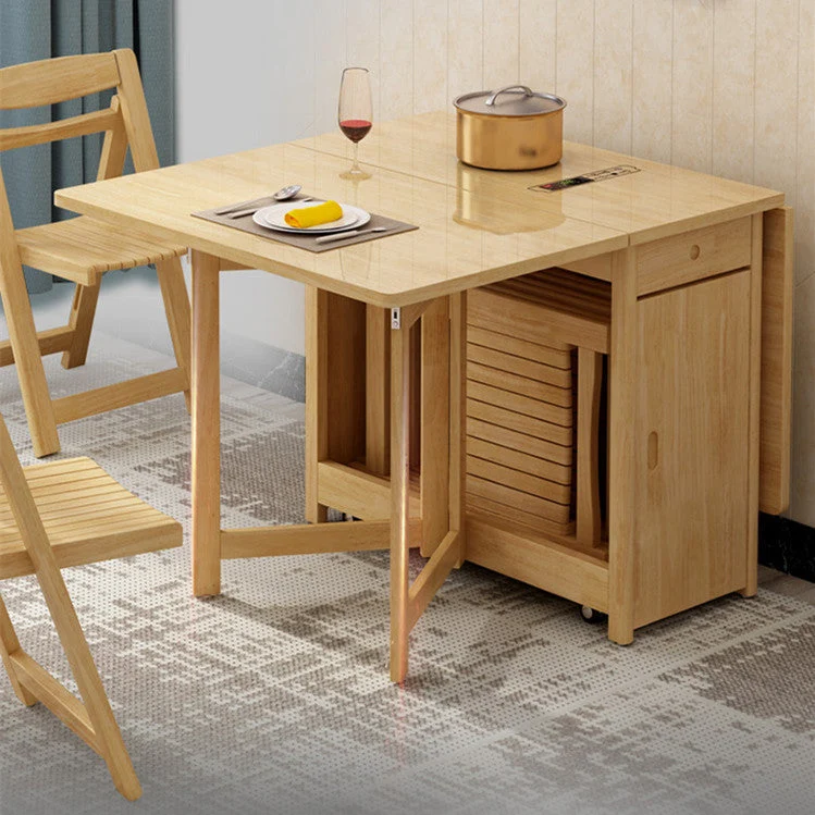 Klappbarer Drop Leaf Esstisch mit klappbaren Stühlen Set 5-teilig