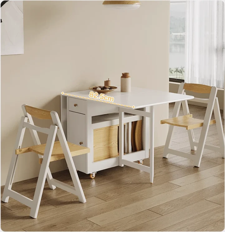 Klappbarer Drop Leaf Esstisch mit klappbaren Stühlen Set 5-teilig