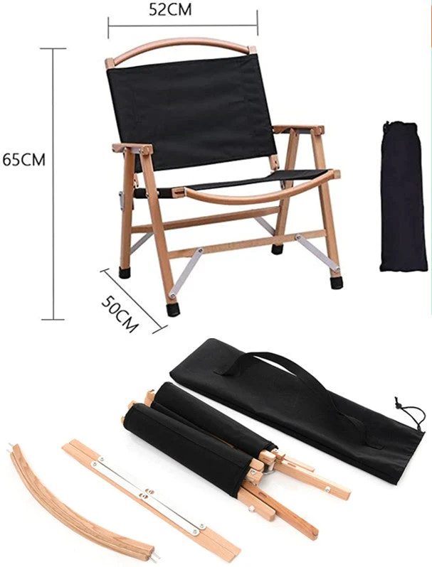 Outdoor Camping Klappstuhl aus massivem Holz Kermit