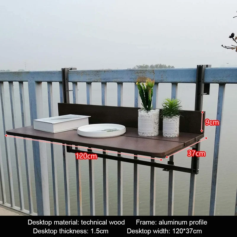 Klappbarer Balkon-Stehtisch für Geländer