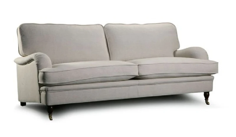 Casa Padrino Luxus Chesterfield 3er Sofa Fox 230 x 98 x H. 92 cm - Elegantes Wohnzimmer 3er Sofa mit Echtleder - Chesterfield Wohnzimmer Möbel