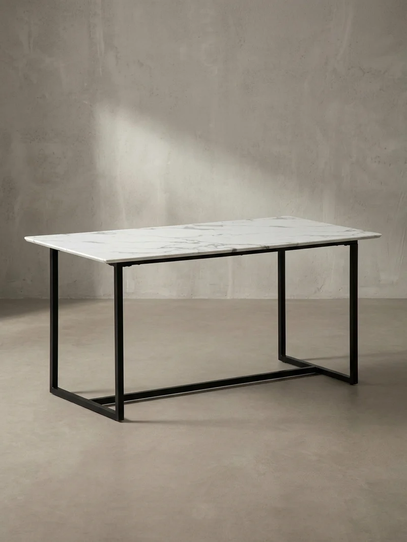 Esstisch Marmoroptik Metall Rechteckig Modern Klein