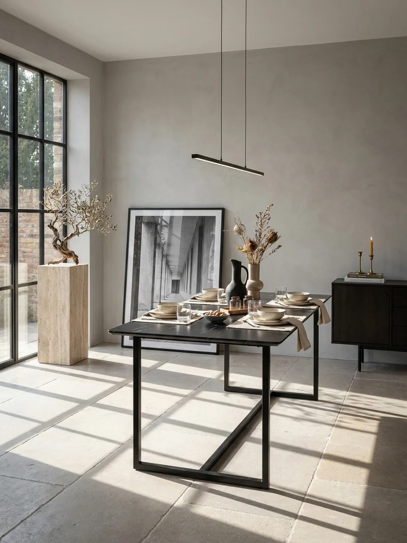 Esstisch Marmoroptik Metall Rechteckig Modern Klein