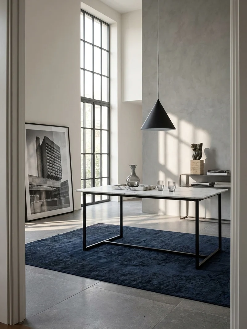 Esstisch Marmoroptik Metall Rechteckig Modern Klein