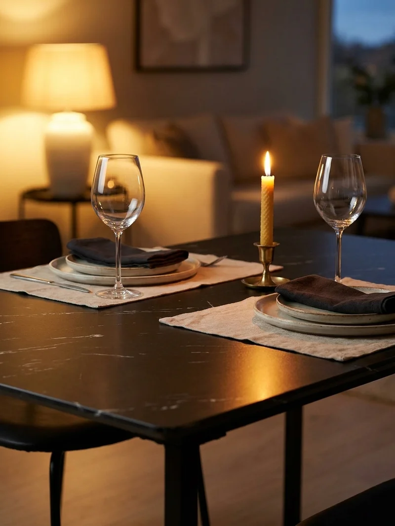 Esstisch Marmoroptik Metall Rechteckig Modern Klein