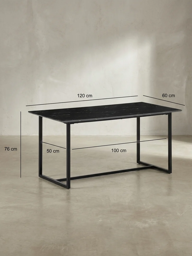 Esstisch Marmoroptik Metall Rechteckig Modern Klein